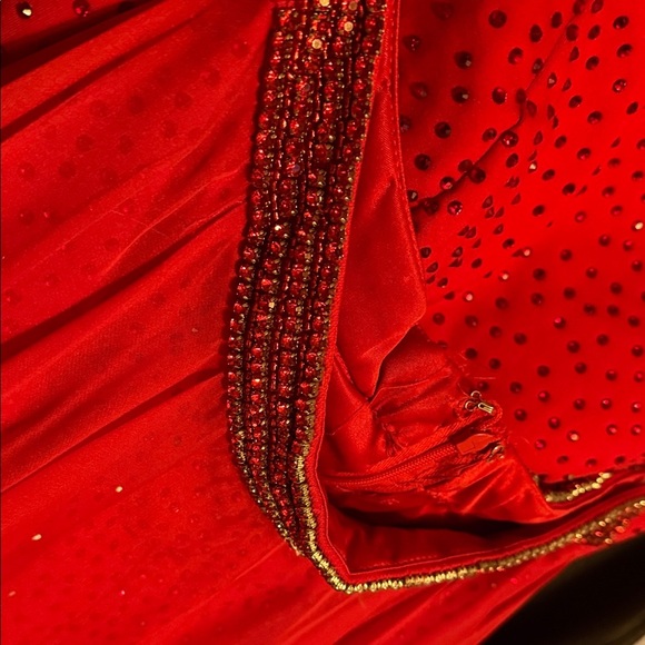 Sherri Hill Red High Low Dress studded shorts for prom - SHORTS Glam - Picture 4 of 16